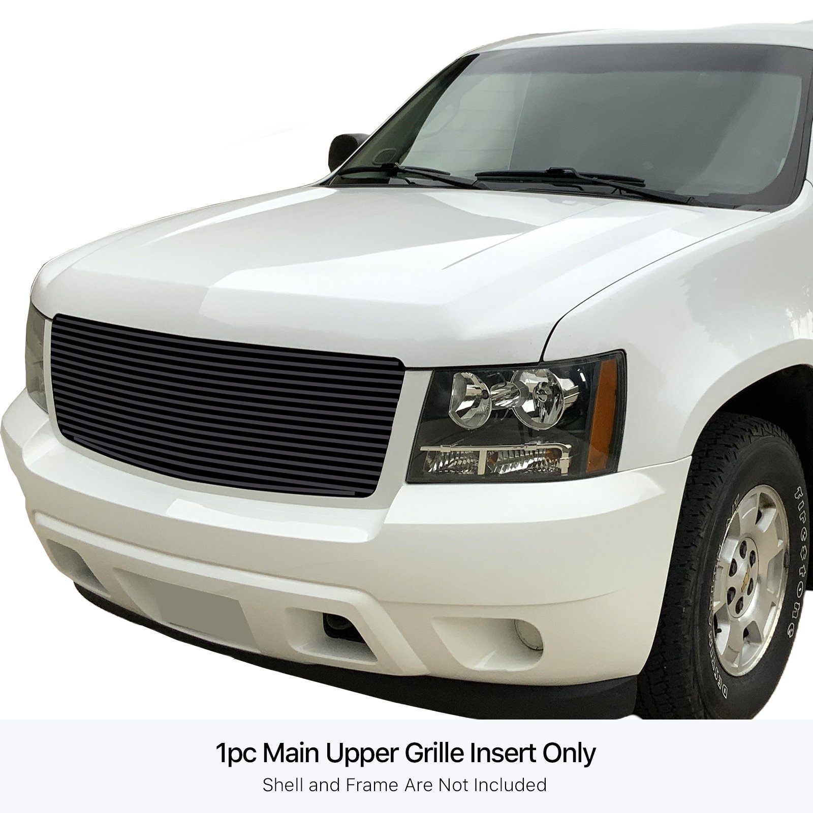 Fits 2007-2013 Chevy Avalanche /2007-2014 Chevy Suburban /2007-2014 Chevy Tahoe Not For Hybrid Main Upper Black Stainless Steel Billet Grille - Image 3