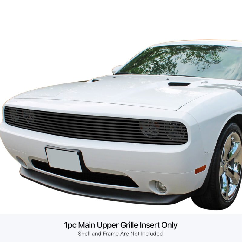 Fits 2009-2014 Dodge Challenger Phantom Main Upper Black Stainless Steel Billet Grille - Image 3