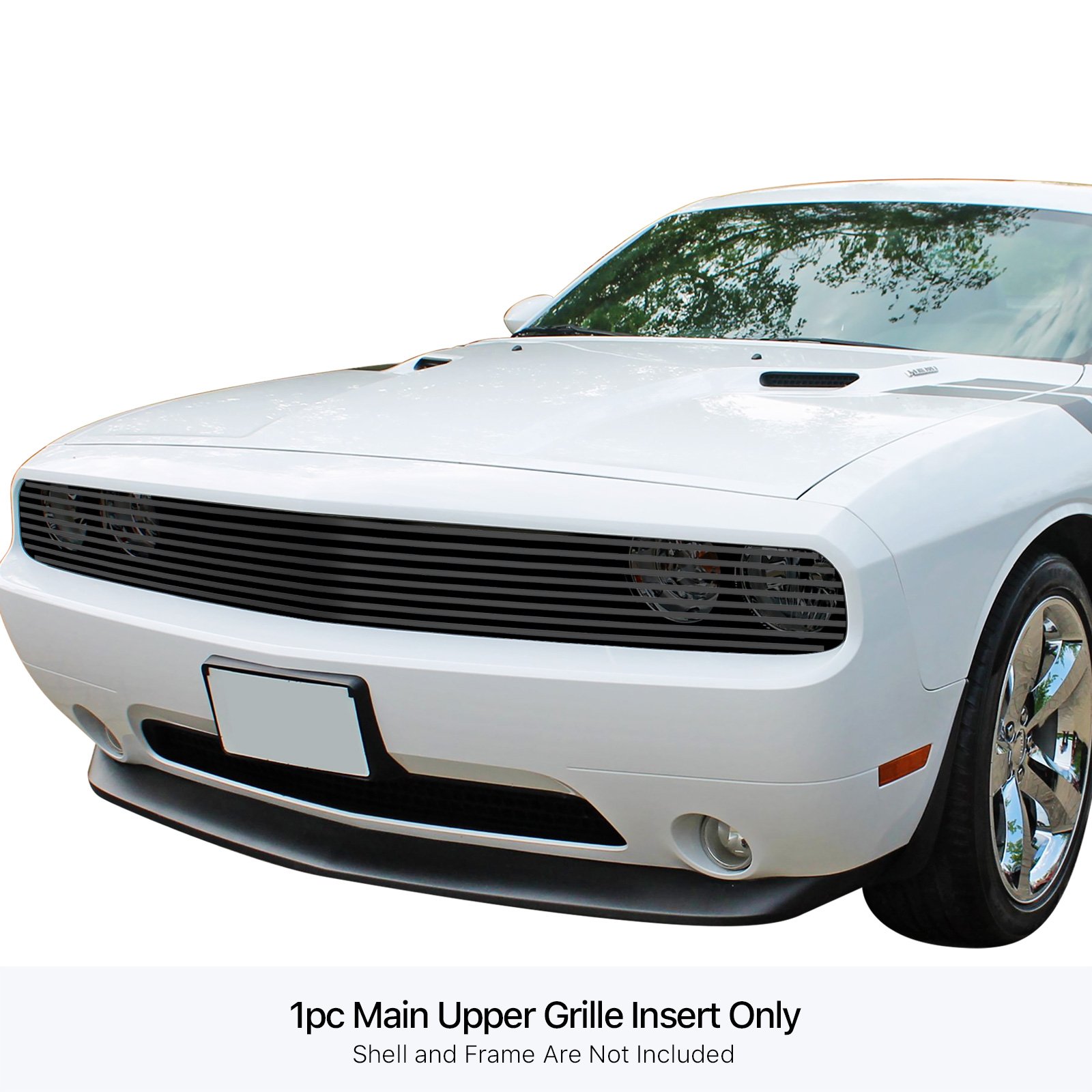 Fits 2009-2014 Dodge Challenger Phantom Main Upper Black Stainless Steel Billet Grille - Image 3