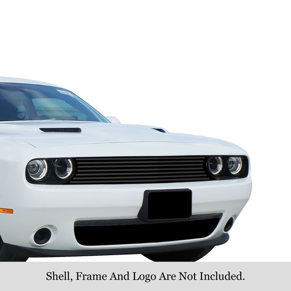 Fits 2015-2023 Dodge Challenger Main Upper Black Stainless Steel Billet Grille - Image 3