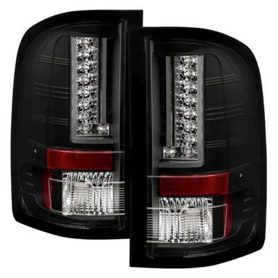 Fits Chevy Silverado 07-13 ( Does Not Fit 2010 Model With Dual Reverse Socket 921 Bulb ) Version 2 LED Tail Lights - Black