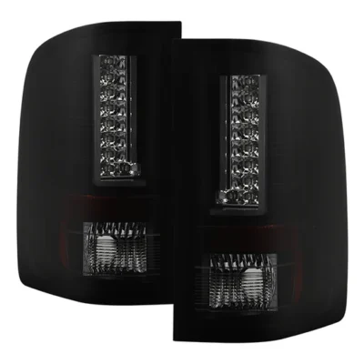 Fits Chevy Silverado 07-13 ( Does Not Fit 2010 Model With Dual Reverse Socket 921 Bulb ) Version 2 LED Tail Lights - Black
