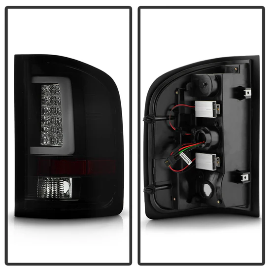 Fits Chevy Silverado 07-13 ( Does Not Fit 2010 Model With Dual Reverse Socket 921 Bulb ) Version 3 Light Bar LED Tail Lights - Black Smoke - Image 9