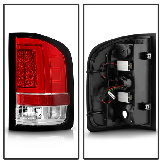 Fits Chevy Silverado 07-13 ( Does Not Fit 2010 Model With Dual Reverse Socket 921 Bulb ) Version 3 Light Bar LED Tail Lights - Red Clear - Image 8