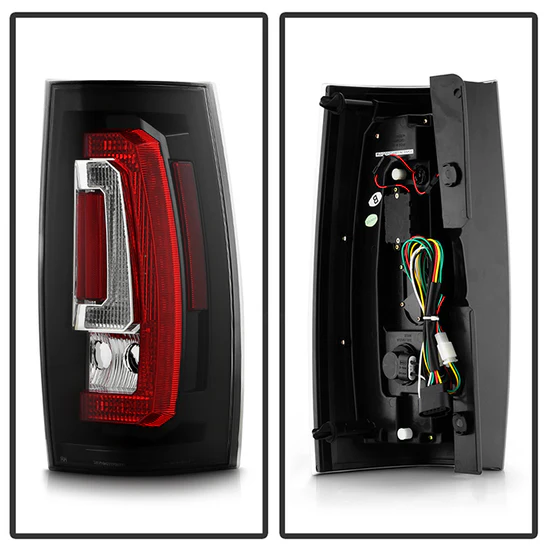 Fits Chevy Suburban/Tahoe 07-14 / GMC Yukon/Yukon Denali 07-14 ( 08-13 excluding Hybrid Models ) Version 2 - Light Bar LED Tail Lights - Black - Image 9