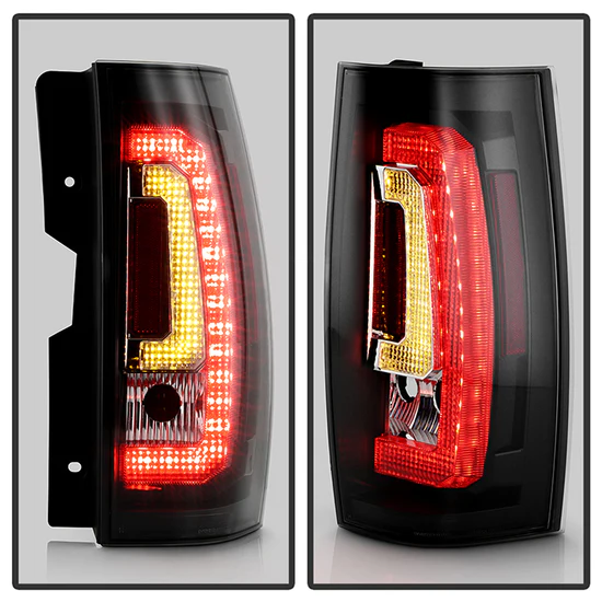 Fits Chevy Suburban/Tahoe 07-14 / GMC Yukon/Yukon Denali 07-14 ( 08-13 excluding Hybrid Models ) Version 2 - Light Bar LED Tail Lights - Black - Image 3