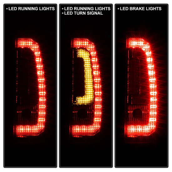 Fits Chevy Suburban/Tahoe 07-14 / GMC Yukon/Yukon Denali 07-14 ( 08-13 excluding Hybrid Models ) Version 2 - Light Bar LED Tail Lights - Black - Image 2