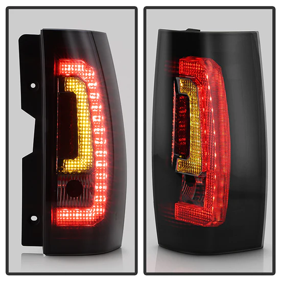 Fits Chevy Suburban/Tahoe 07-14 / GMC Yukon/Yukon Denali 07-14 ( 08-13 excluding Hybrid Models ) Version 2 - Light Bar LED Tail Lights - Black Smoke - Image 3