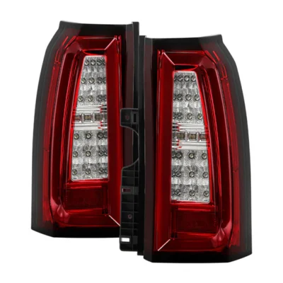 Fits ( Spyder ) Chevy Tahoe / Suburban 15-20 light bar LED Tail Lights - Red Clear