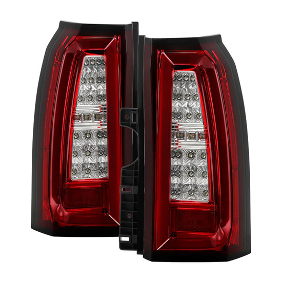 Fits ( Spyder ) Chevy Tahoe / Suburban 15-20 light bar LED Tail Lights - Red Clear