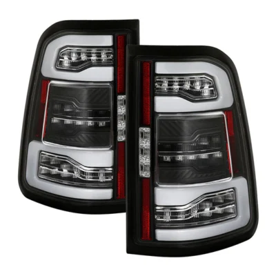 Fits ( Spyder ) Dodge Ram 1500 2019-2020 Halogen Model ( Do Not Fit Factory LED Model ) LED Tail Light - Sequential Turn Signal - Black