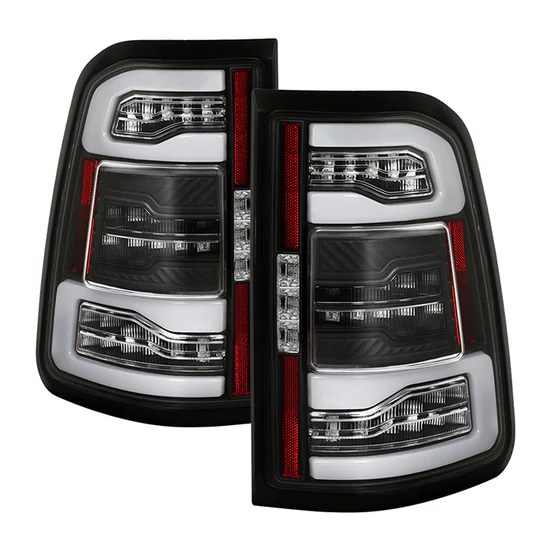 Fits ( Spyder ) Dodge Ram 1500 2019-2020 Halogen Model ( Do Not Fit Factory LED Model ) LED Tail Light - Sequential Turn Signal - Black
