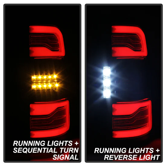 Fits ( Spyder ) Dodge Ram 1500 2019-2020 Halogen Model ( Do Not Fit Factory LED Model ) LED Tail Light - Sequential Turn Signal - Black - Image 9