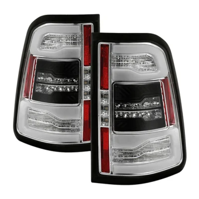 Fits ( Spyder ) Dodge Ram 1500 2019-2020 Halogen Model ( Do Not Fit Factory LED Model ) LED Tail Light - Sequential Turn Signal - Chrome
