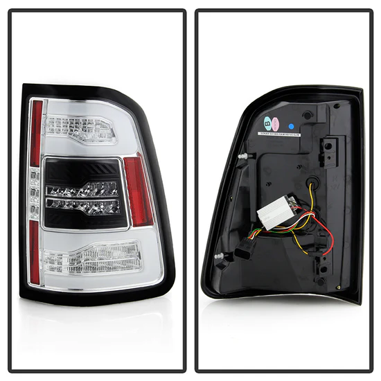 Fits ( Spyder ) Dodge Ram 1500 2019-2020 Halogen Model ( Do Not Fit Factory LED Model ) LED Tail Light - Sequential Turn Signal - Chrome - Image 8