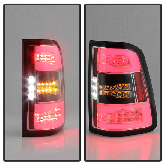 Fits ( Spyder ) Dodge Ram 1500 2019-2020 Halogen Model ( Do Not Fit Factory LED Model ) LED Tail Light - Sequential Turn Signal - Chrome - Image 5