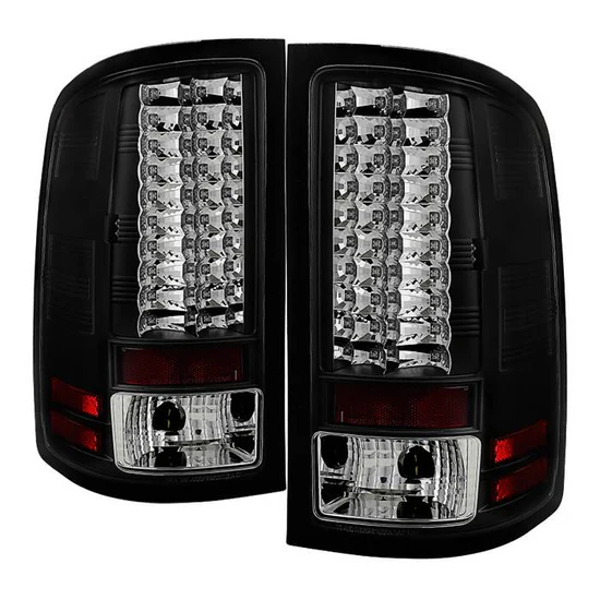 Fits GMC Sierra 1500 07-13 2500HD/3500HD 07-14 (does not fit 3500HD Dually Models) LED Tail Lights - Black