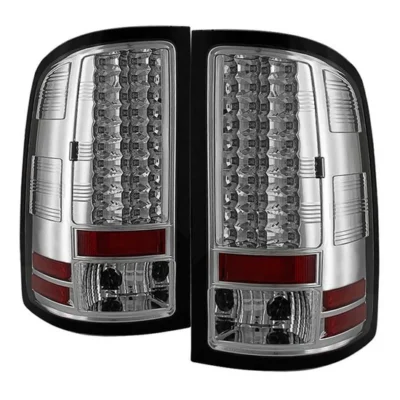 Fits GMC Sierra 1500 07-13 2500HD/3500HD 07-14 (does not fit 3500HD Dually Models) LED Tail Lights - Chrome