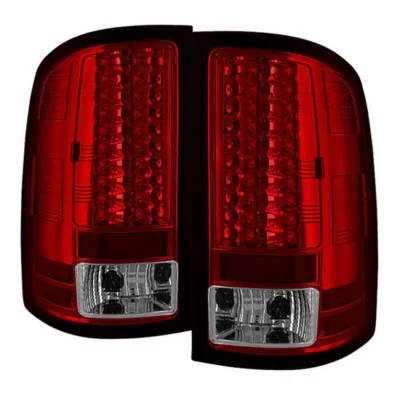 Fits GMC Sierra 1500 07-13 2500HD/3500HD 07-14 (does not fit 3500HD Dually Models) LED Tail Lights - Red Clear
