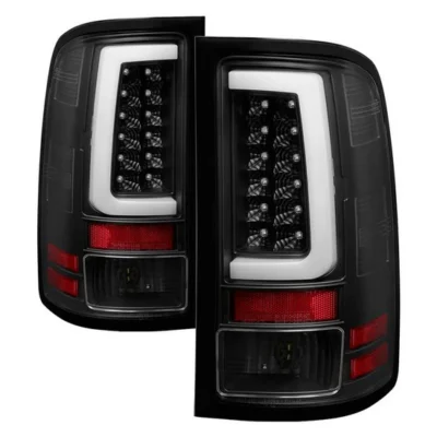 Fits GMC Sierra 1500 07-13 2500HD/3500HD 07-14 (does not fit 3500HD Dually Models) Version 2 Light Bar LED Tail Lights - Black