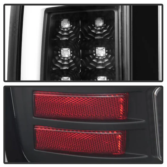 Fits GMC Sierra 1500 07-13 2500HD/3500HD 07-14 (does not fit 3500HD Dually Models) Version 2 Light Bar LED Tail Lights - Black - Image 7