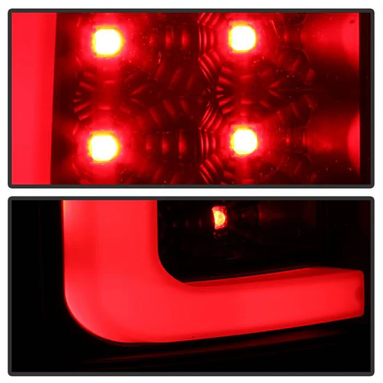 Fits GMC Sierra 1500 07-13 2500HD/3500HD 07-14 (does not fit 3500HD Dually Models) Version 2 Light Bar LED Tail Lights - Black - Image 3