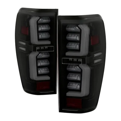 Fits ( Spyder ) GMC Sierra 2019-2020 1500 LED Model Only ( Not Compatible With Incandescent Bulb Model ) LED Tail Lights - Black Smoke