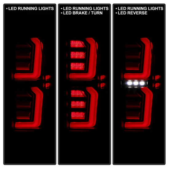 Fits ( Spyder ) GMC Sierra 2019-2020 1500 LED Model Only ( Not Compatible With Incandescent Bulb Model ) LED Tail Lights - Black Smoke - Image 8