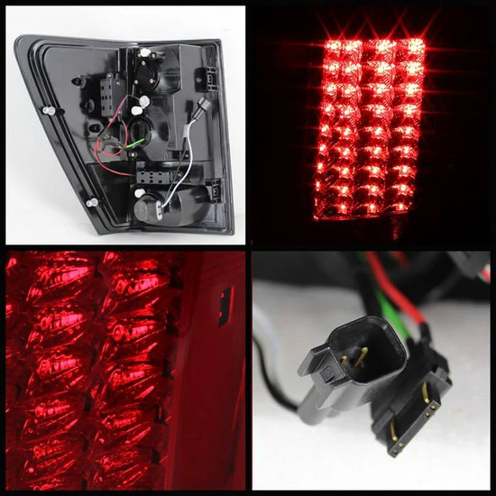 Fits Jeep Grand Cherokee 07-10 LED Tail Lights - Red Clear - Image 2