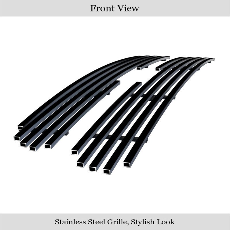Fits 1998-2000 Ford Ranger Only For 2WD Main Upper Black Stainless Steel Billet Grille