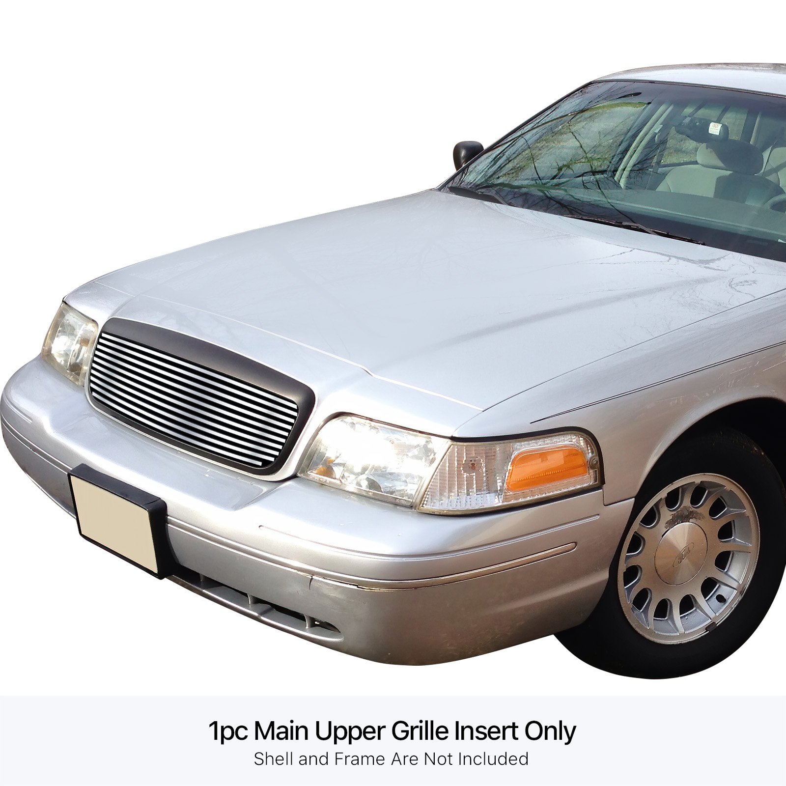 Fits 1998-2012 Ford Victoria Only For Honeycomb Style Logo Cover Main Upper Stainless Steel Billet Grille - Image 3