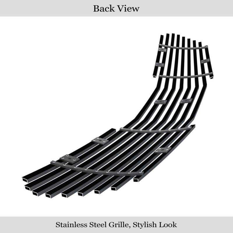 Fits 2014-2016 Kia Forte Main Upper Black Stainless Steel Billet Grille - Image 2