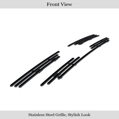 Fits 2009-2010 Kia Sportage Main Upper Black Stainless Steel Billet Grille