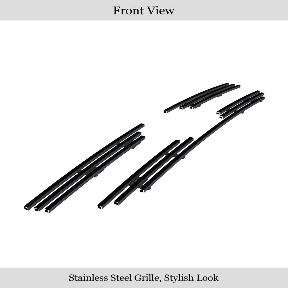 Fits 2009-2010 Kia Sportage Main Upper Black Stainless Steel Billet Grille