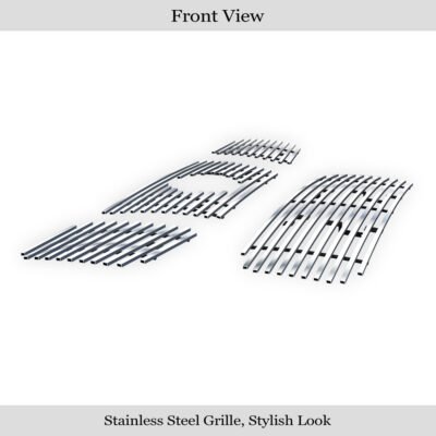 Fits 2004-2006 Nissan Titan With Logo Show/2007-2007 Nissan Titan Classic Model; With Logo Show/2004-2007 Nissan Armada With Logo Show Main Upper + Lower Bumper Stainless Steel Billet Grille
