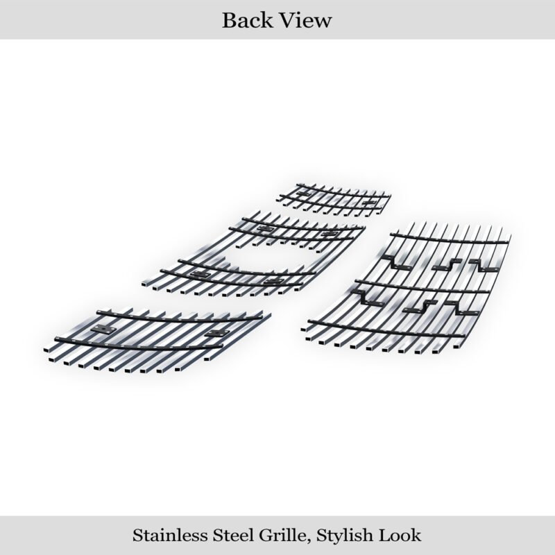 Fits 2004-2006 Nissan Titan With Logo Show/2007-2007 Nissan Titan Classic Model; With Logo Show/2004-2007 Nissan Armada With Logo Show Main Upper + Lower Bumper Stainless Steel Billet Grille - Image 2