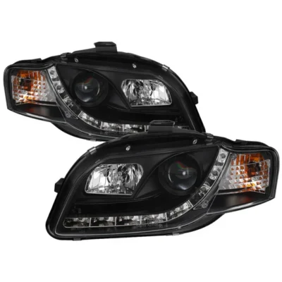 Fits ( Spyder Signature ) Audi A4 06-08 Projector Headlights - Halogen Model Only ( Not Compatible With Xenon/HID Model ) - DRL - Black - High H1 (Included) - Low H1 (Included)