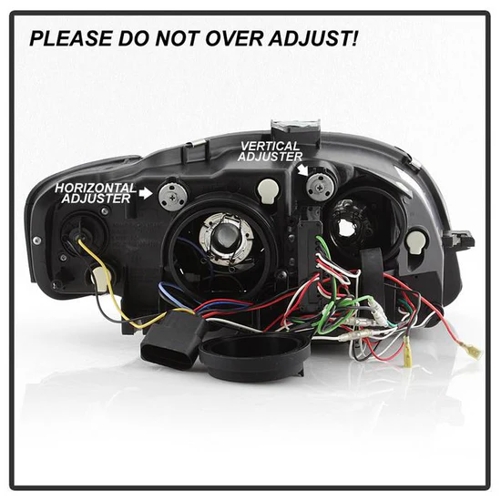Fits ( Spyder Signature ) Audi A4 06-08 Projector Headlights - Halogen Model Only ( Not Compatible with Xenon/HID Model )( Will Not Fit Convertible ) - Light Tube - DRL - Black - High H1 (Included) - Low H1 (Included) - Image 5