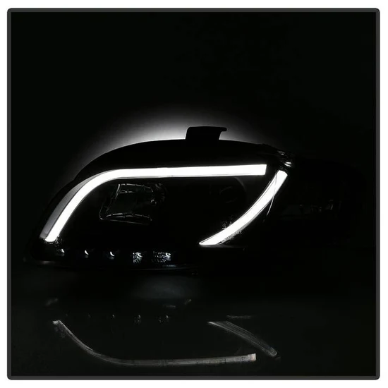 Fits ( Spyder Signature ) Audi A4 06-08 Projector Headlights - Halogen Model Only ( Not Compatible with Xenon/HID Model )( Will Not Fit Convertible ) - Light Tube - DRL - Black - High H1 (Included) - Low H1 (Included) - Image 4