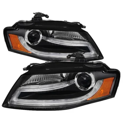 Fits ( Spyder Signature ) Audi A4 09-12 Projector Headlights - Halogen Model Only ( Not Compatible with Xenon/HID Model ) - DRL LED - Black