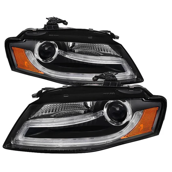 Fits ( Spyder Signature ) Audi A4 09-12 Projector Headlights - Halogen Model Only ( Not Compatible with Xenon/HID Model ) - DRL LED - Black