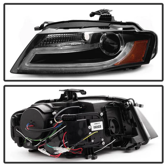 Fits ( Spyder Signature ) Audi A4 09-12 Projector Headlights - Halogen Model Only ( Not Compatible with Xenon/HID Model ) - DRL LED - Black - Image 7
