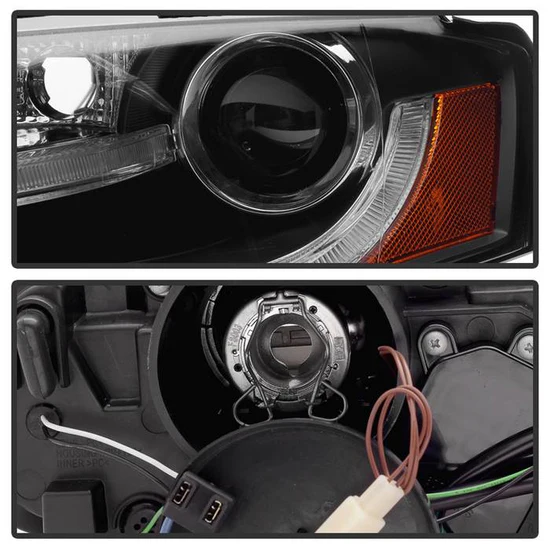 Fits ( Spyder Signature ) Audi A4 09-12 Projector Headlights - Halogen Model Only ( Not Compatible with Xenon/HID Model ) - DRL LED - Black - Image 5