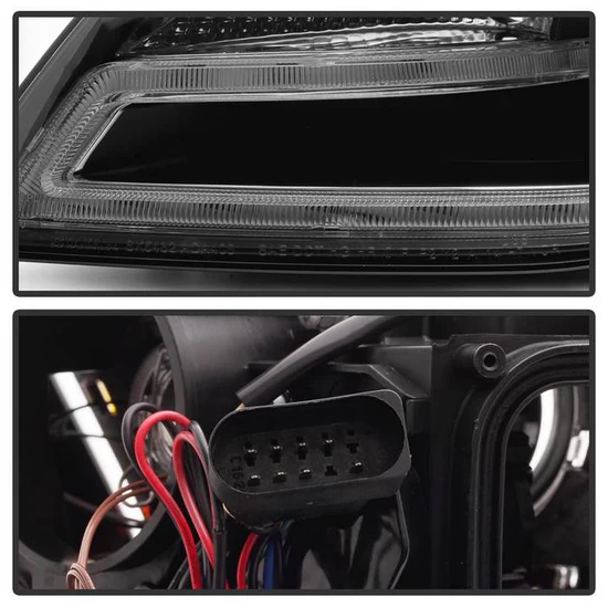 Fits ( Spyder Signature ) Audi A4 09-12 Projector Headlights - Halogen Model Only ( Not Compatible with Xenon/HID Model ) - DRL LED - Black - Image 4
