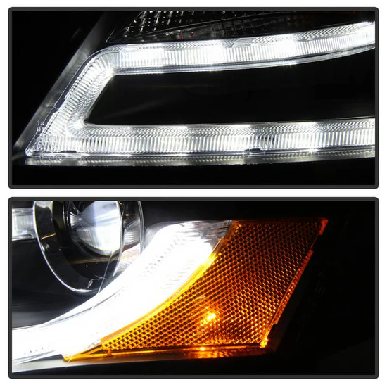 Fits ( Spyder Signature ) Audi A4 09-12 Projector Headlights - Halogen Model Only ( Not Compatible with Xenon/HID Model ) - DRL LED - Black - Image 3