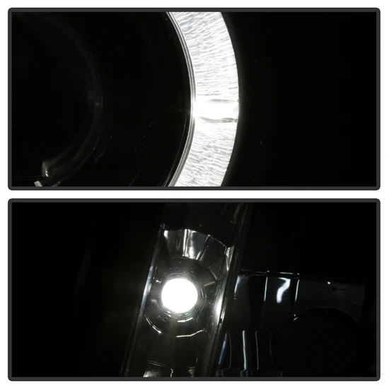 Fits ( Spyder Signature ) Cadillac Escalade 02-03 Projector Headlights - Halogen Model Only ( Not Compatible With Xenon/HID Model ) - LED Halo - DRL - Black - High H1 (Included) - Low H7 (Included) - Image 3
