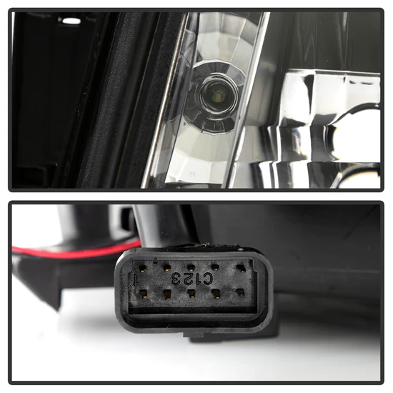 Fits ( Spyder Signature ) Cadillac Escalade 02-03 Projector Headlights - Halogen Model Only ( Not Compatible With Xenon/HID Model ) - LED Halo - DRL - Black - High H1 (Included) - Low H7 (Included) - Image 10