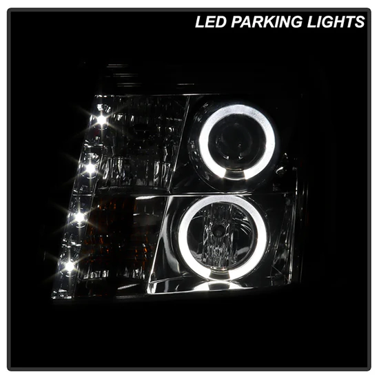 Fits ( Spyder Signature ) Cadillac Escalade 02-03 Projector Headlights - Halogen Model Only ( Not Compatible With Xenon/HID Model ) - LED Halo - DRL - Smoke - High H1 (Included) - Low H7 (Included) - Image 10