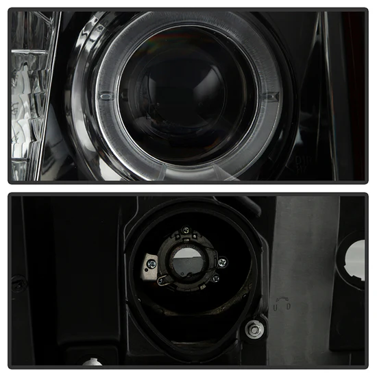 Fits ( Spyder Signature ) Cadillac Escalade 02-03 Projector Headlights - Halogen Model Only ( Not Compatible With Xenon/HID Model ) - LED Halo - DRL - Smoke - High H1 (Included) - Low H7 (Included) - Image 8