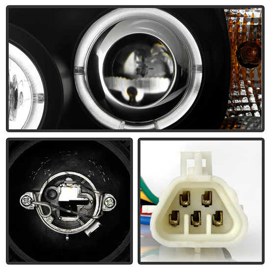 Fits ( Spyder Signature ) Chevy Malibu 04-07 Projector Headlights - LED Halo - LED ( Replaceable LEDs ) - Black - High H1 (Included) - Low H1 (Included) - Image 7